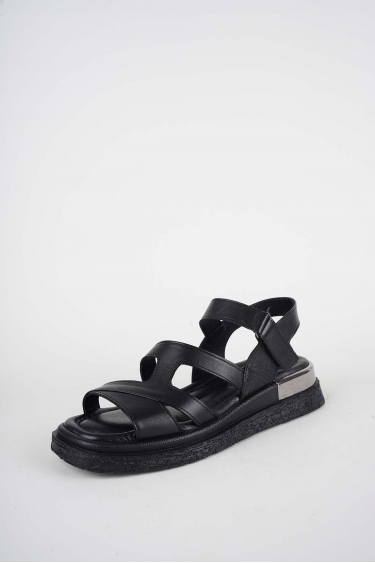 Hakiki Deri Siyah Kadın Düz Sandalet 261118502