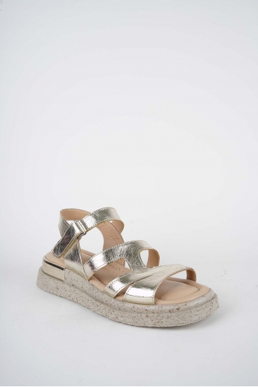 Hakiki Deri Gold Kadın Düz Sandalet 261118502