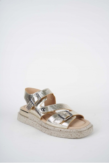 Hakiki Deri Gold Kadın Düz Sandalet 261118503