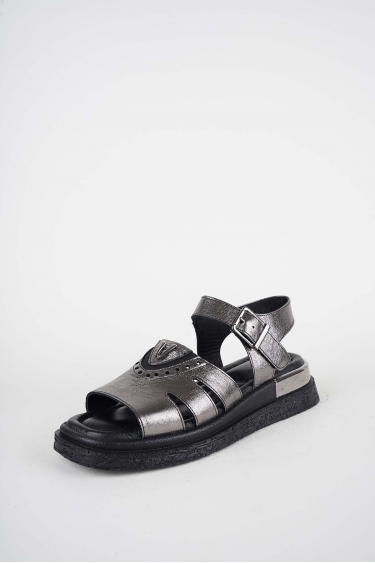 Hakiki Deri Çelik Kadın Düz Sandalet 261118504