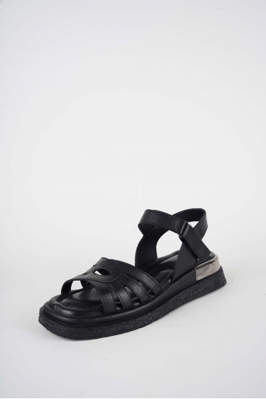 Hakiki Deri Siyah Kadın Düz Sandalet 261118505