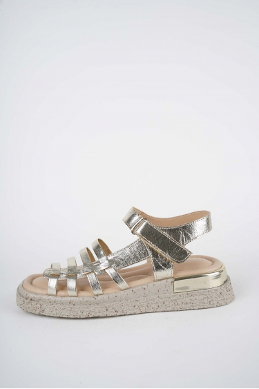 Hakiki Deri Gold Kadın Düz Sandalet 261118506