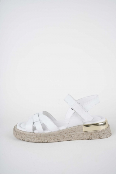 Hakiki Deri Beyaz Kadın Düz Sandalet 261118507