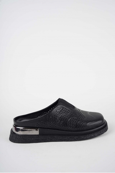 Hakiki Deri Siyah Kadın Düz Sabo 261118701