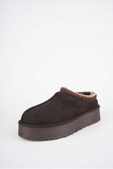 Kürklü Kahve Kadın Doubleface Ayakkabı 252124101