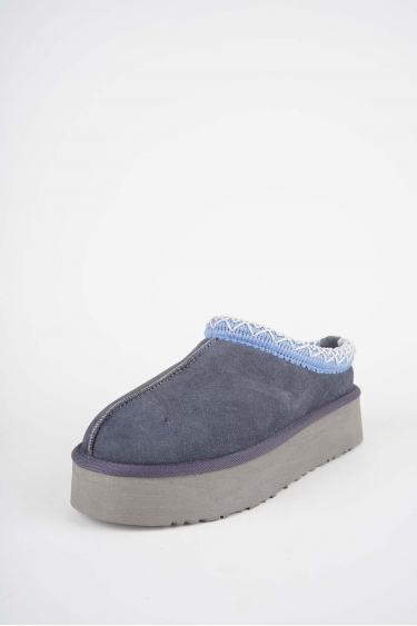 Kürklü Kot Mavi Kadın Doubleface Ayakkabı 252124101