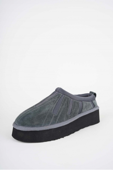 Kürklü Gri Kadın Doubleface Ayakkabı 252124103