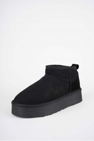 Kürklü Siyah Kadın Doubleface Bot 252124202