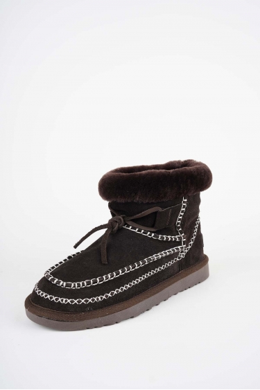 Kürklü Kahve Kadın Doubleface Bot 252124207