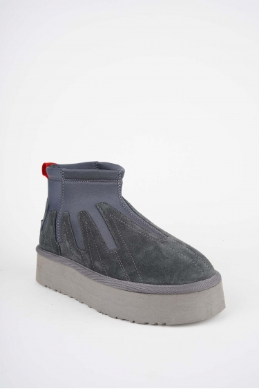 Kürklü Gri Kadın Doubleface Bot 252124208
