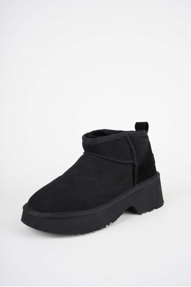 Kürklü Siyah Kadın Doubleface Bot 252124210