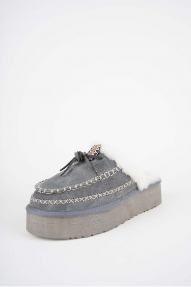 Kürklü Açık Gri Kadın Doubleface Sabo 252124700