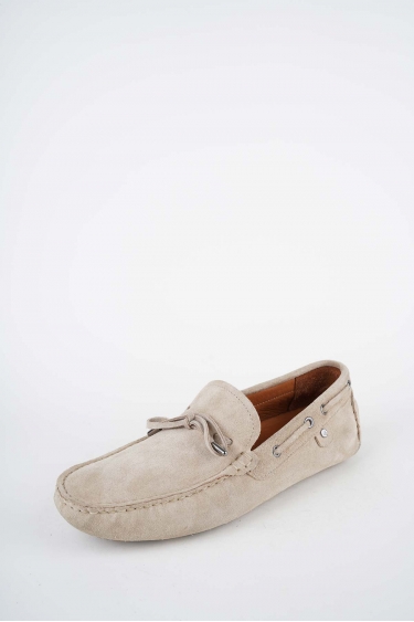 Hakiki Deri Bej Süet Erkek Makosen Ayakkabı 261124M101