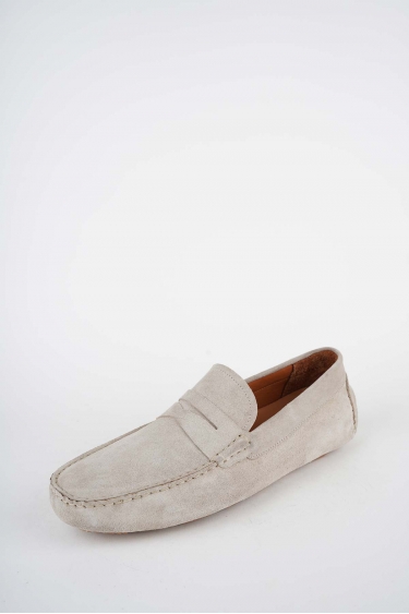 Hakiki Deri Bej Süet Erkek Makosen Ayakkabı 261124M103