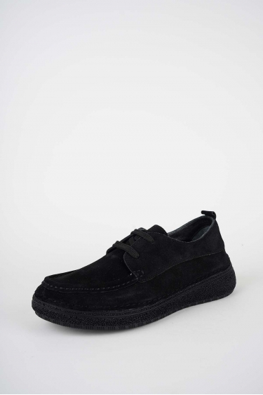 Hakiki Deri Siyah Süet Kadın Casual Ayakkabı 252125100