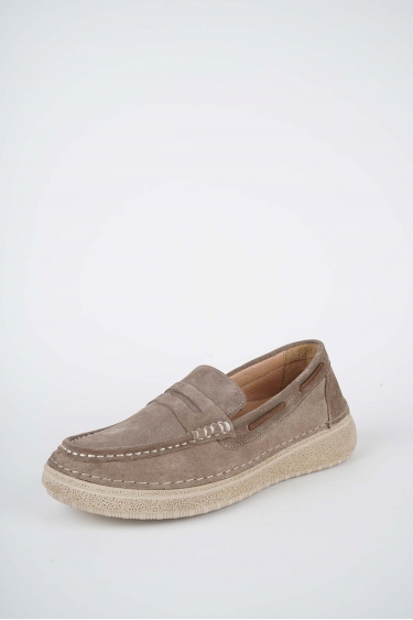 Hakiki Deri Bej Süet Kadın Casual Ayakkabı 252125101