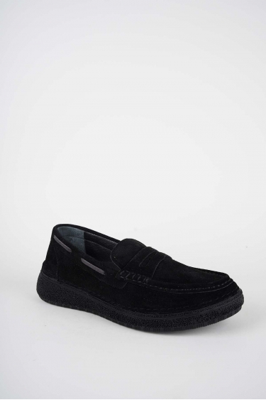 Hakiki Deri Siyah Süet Kadın Casual Ayakkabı 252125101