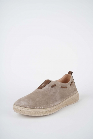 Hakiki Deri Bej Süet Kadın Casual Ayakkabı 252125102