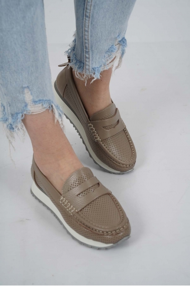 Hakiki Deri Vizon Floter Kadın Casual Ayakkabı 221126101