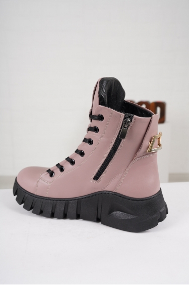 Hakiki Deri Gül Kurusu Kadın Düz Bot 222126201