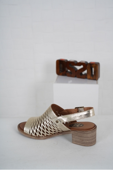 Hakiki Deri Altın Kadın Topuklu Sandalet 231126502