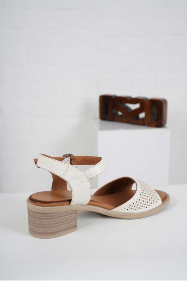 Hakiki Deri Açık Bej Kadın Topuklu Sandalet 241126502