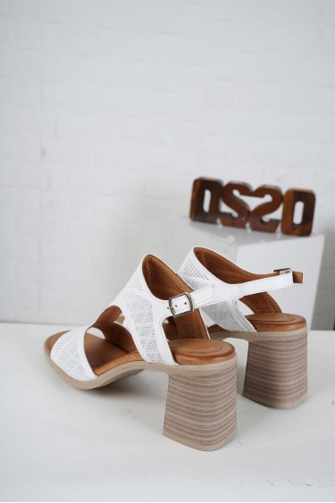 Hakiki Deri Beyaz Kadın Yüksek Topuklu Sandalet 241126517