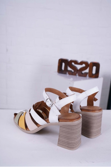 Hakiki Deri Beyaz-Scorpion-Noce-Off White-Beyaz Kadın Yüksek Topuklu Sandalet 241126521