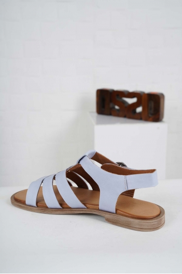 Hakiki Deri Bebe Mavi Kadın Düz Sandalet 241126526