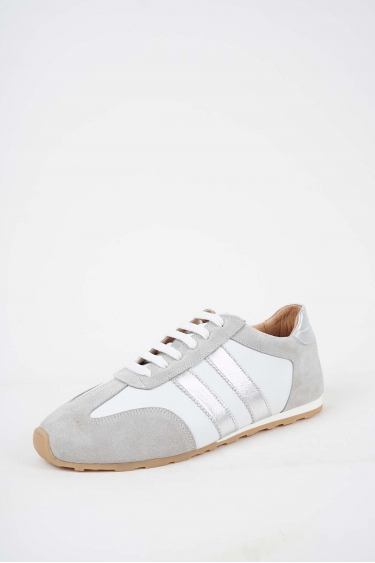 Hakiki Deri Byz.Süet-Beyaz-Lame Kadın Spor Ayakkabı 251126101