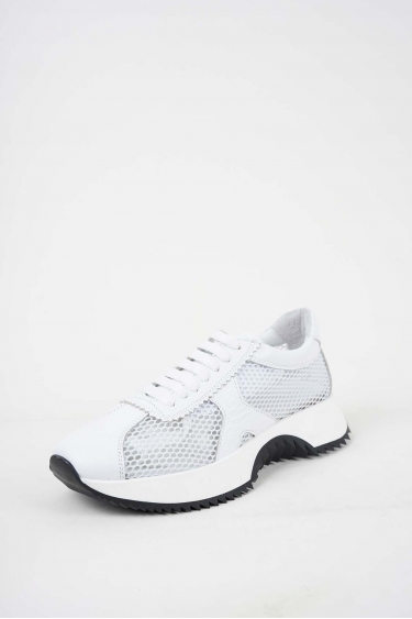 Hakiki Deri Beyaz Floter Kadın Sneaker Ayakkabı 251126109