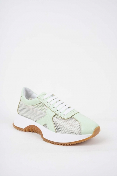 Hakiki Deri Yeşil Floter Kadın Sneaker Ayakkabı 251126109