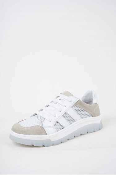 Hakiki Deri Beyaz Süet-Beyaz Kadın Casual Ayakkabı 251126111