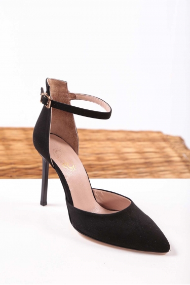 Siyah Süet Kadın Stiletto Ayakkabı 202127112