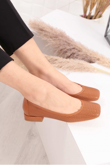 Hakiki Deri Taba Kadın Babet Ayakkabı 211127116