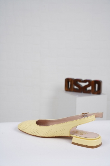 Hakiki Deri Sarı Kadın Burun Kapalı Sandalet 211127530