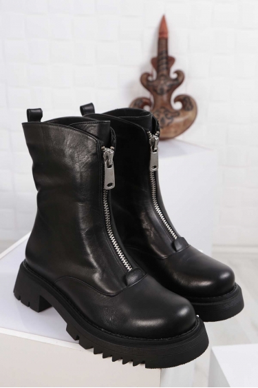 Hakiki Deri Siyah Kadın Postal Bot 212127204