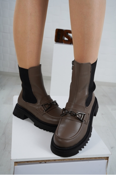 Hakiki Deri Vizon Kadın Düz Bot 212127223