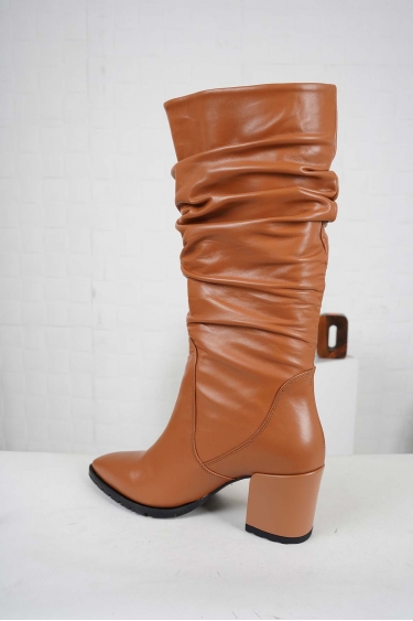 Hakiki Deri Taba Kadın Topuklu Çizme 212127304