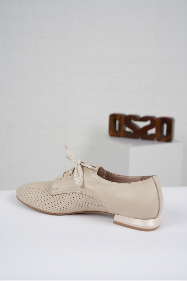 Hakiki Deri Bej Kadın Klasik Ayakkabı 221127108
