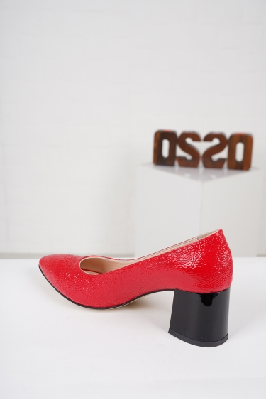 Kırmızı Sulu Rugan Kadın Topuklu Ayakkabı 221127122