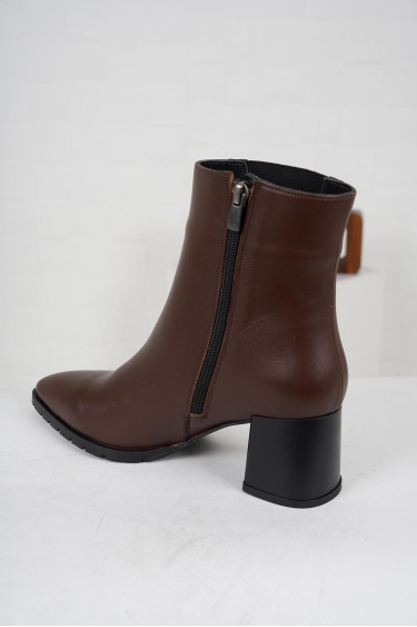 Hakiki Deri Kahve Kadın Topuklu Bot 222127207