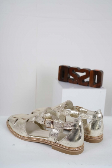 Hakiki Deri Altın Kadın Casual Ayakkabı 231127121