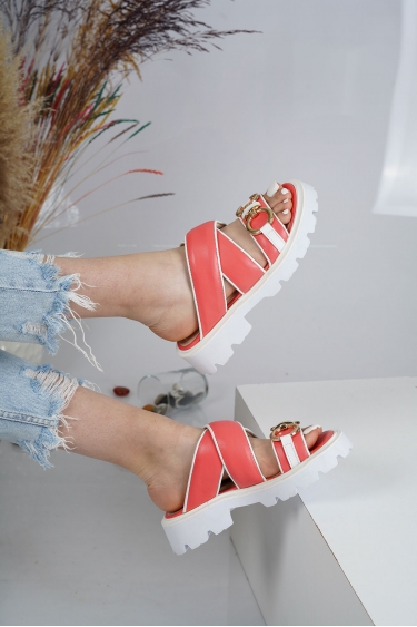 Hakiki Deri Mercan-Beyaz Kadın Casual Terlik 231127603