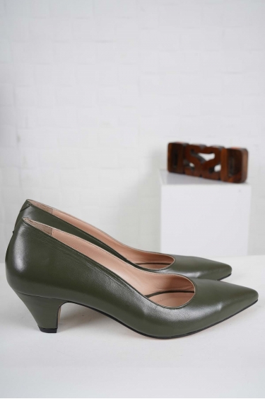 Hakiki Deri Haki Kadın Topuklu Ayakkabı 241127106