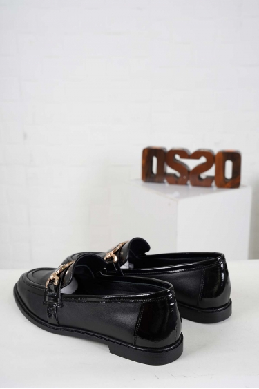 Hakiki Deri Siyah-Siyah Rugan Kadın Casual Ayakkabı 242127107