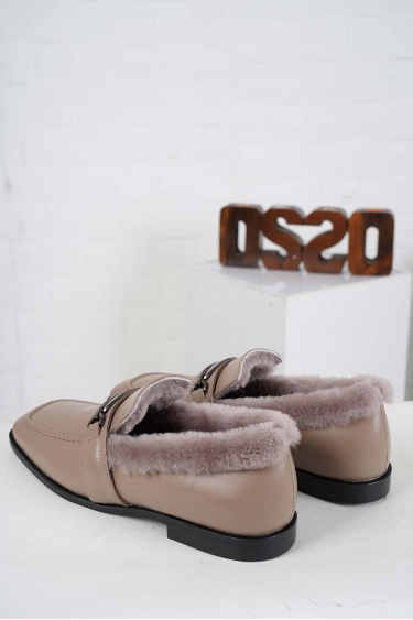 Hakiki Deri Kürklü Vizon Kadın Casual Ayakkabı 242127117