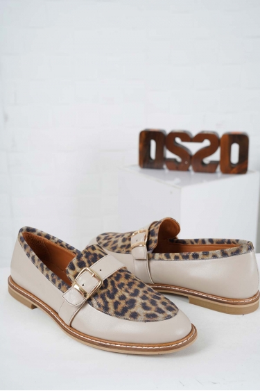 Hakiki Deri Vizon-Leopar Kadın Casual Ayakkabı 242127120