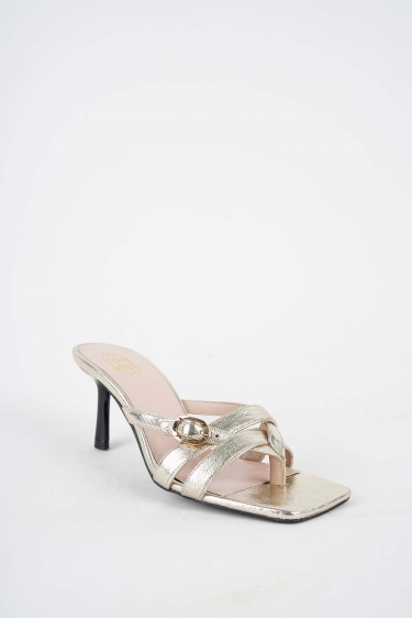 Hakiki Deri Altın Kadın Topuklu Terlik 251127602