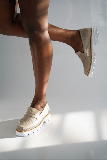 Hakiki Deri Bej Kadın Casual Ayakkabı 221134104